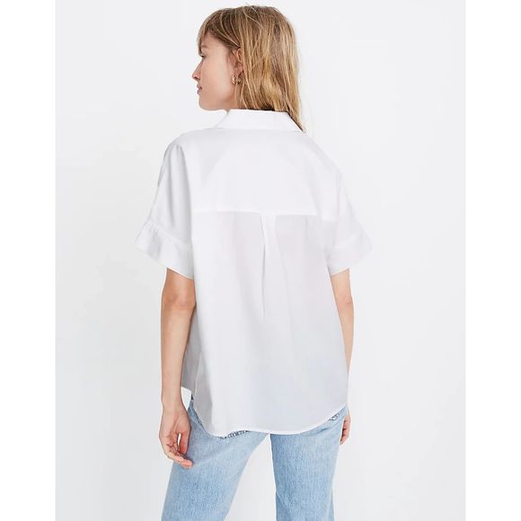 Madewell Park Popover Shirt - White S - Picture 3 of 7